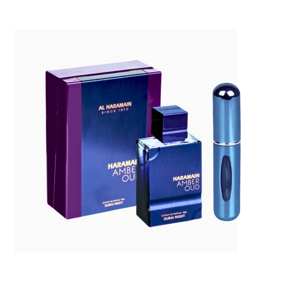 Perfume Amber Oud Dubai Night AlHaramain 75ML Original Para Hombres Obsequio Atomizador