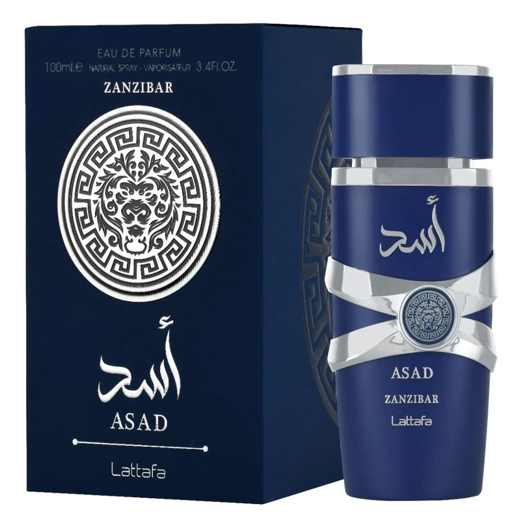 Perfume Asad Zanzibar Lattafa 100ml Eau de Parfum – Fragancia Amaderada Exótica para Hombre