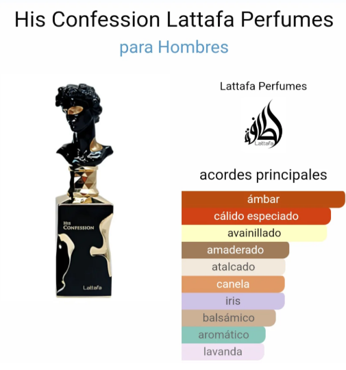 Perfume His Confession Lattafa 100ML Para Hombres  Calidad Premium