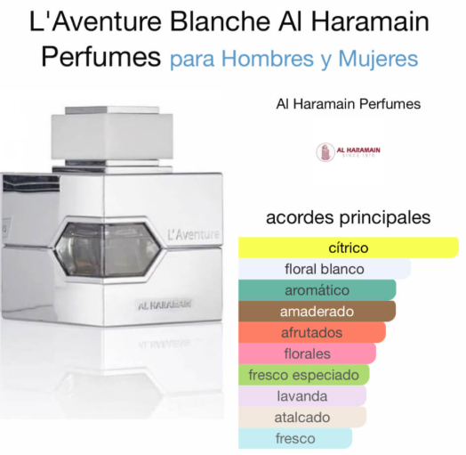 Perfume  Alharamain Laventure Blanche Originanl  100ml Unisex Obsequio Atomizador