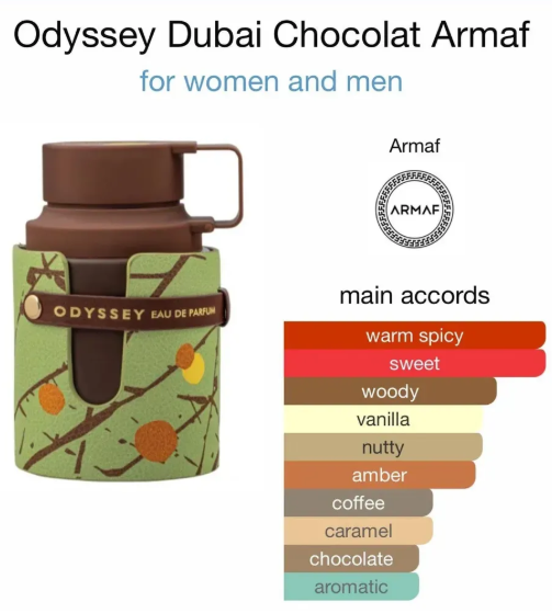 Perfume Armaf Odyssey Dubai Chocolat Original 100ml EDP Unisex Obsequio atomizador