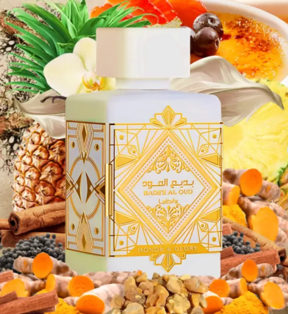 Perfume Badee Al Oud Honor & Glory Lattafa Original 100ml Unisex Obsequio Atomizador
