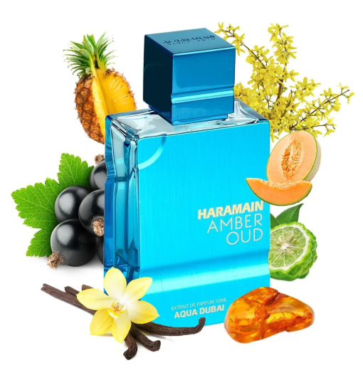 Perfume AlHaramain Amber Oud Aqua Dubai Original Unisex Obisequio Atomizador